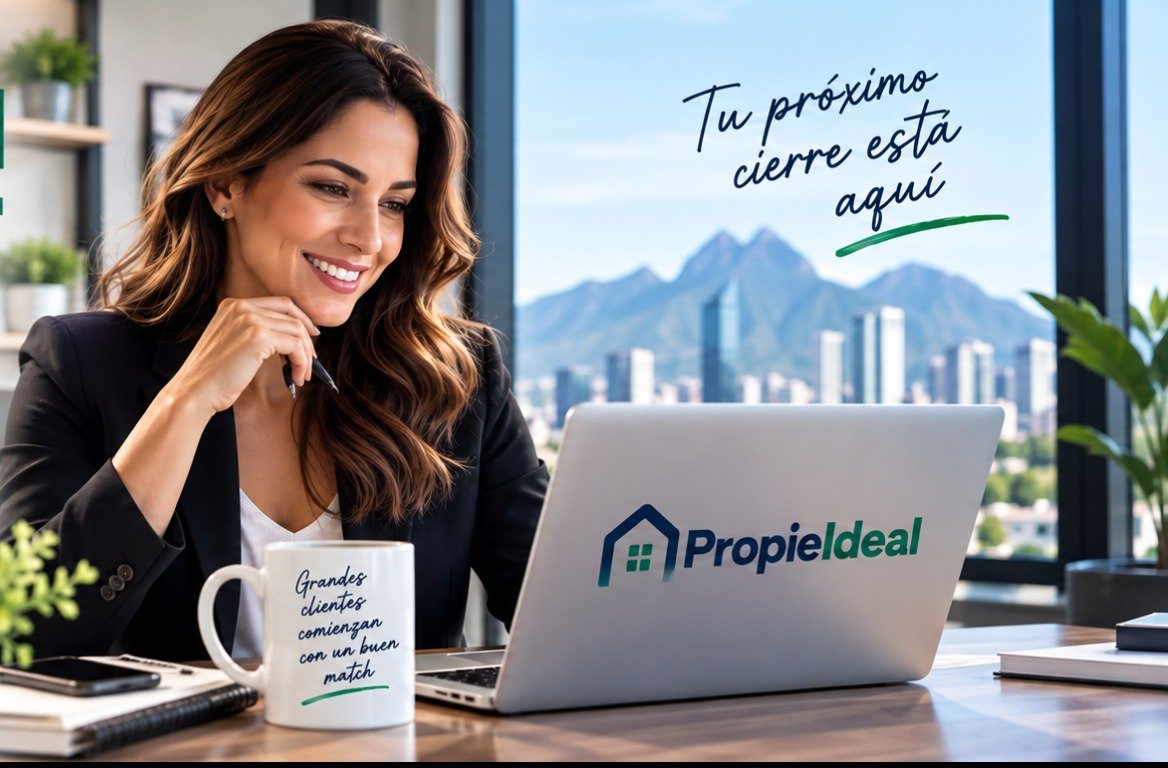 Asesora inmobiliaria usando PropieIdeal
